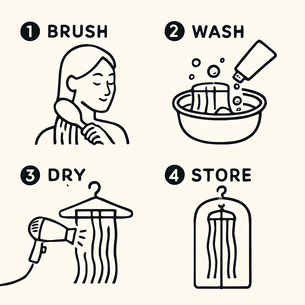 Hair extensions care routine
