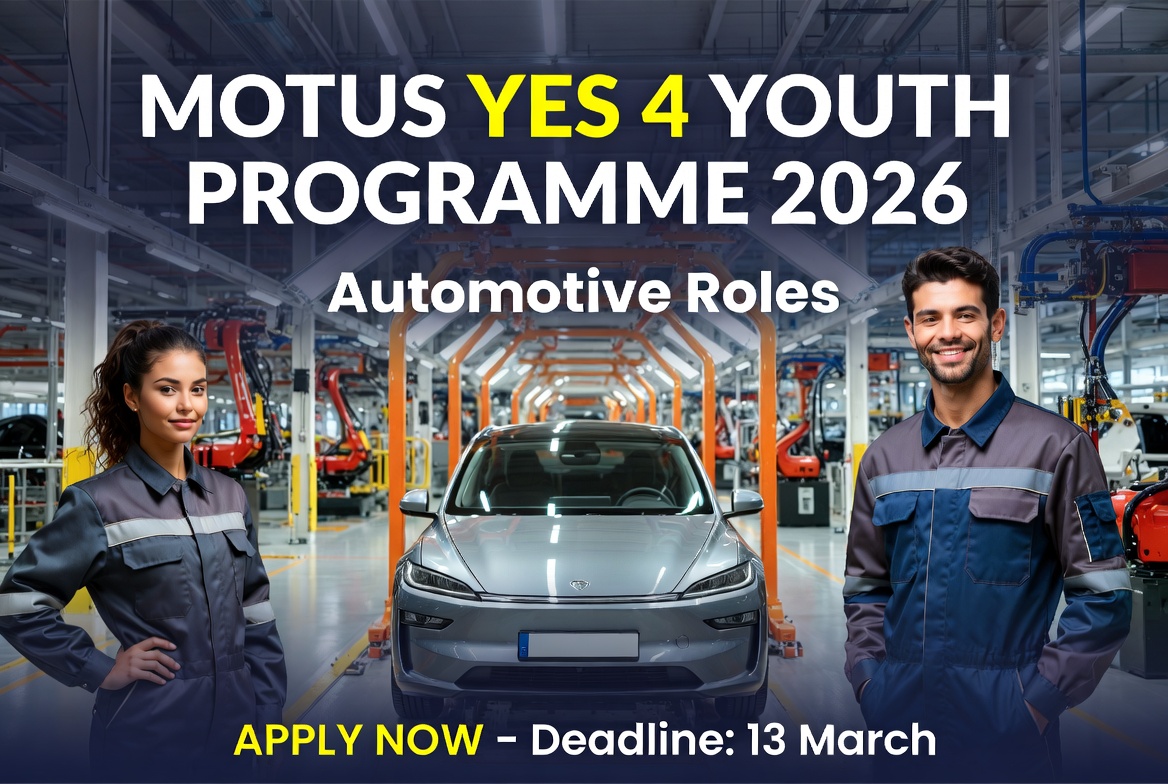 Motus YES 4 Youth Programme 2026: Automotive Roles – Apply by 13 March