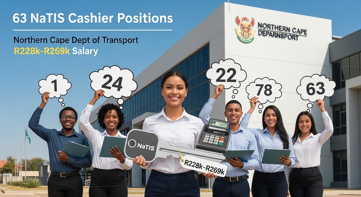 63 NaTIS Cashier Positions at Northern Cape Dept of Transport – R228k‑R269k Salary