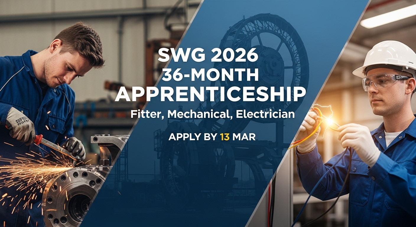 SWG 2026 36‑Month Apprenticeship – Fitter, Mechanical, Electrician – 13 Mar