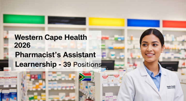 Western Cape Health 2026 Pharmacist’s Assistant Learnership 39 Positions