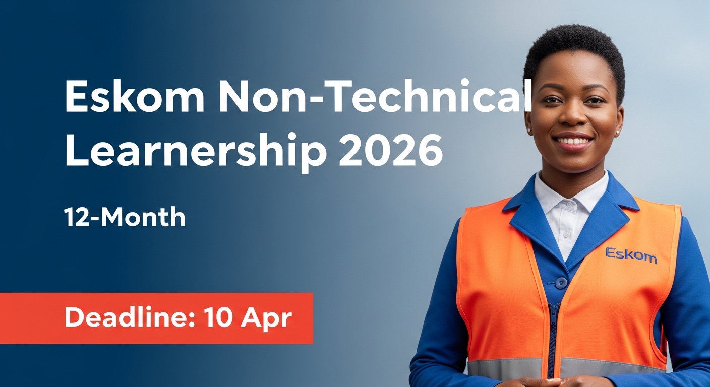 Eskom Non-Technical Learnership 2026 – 12-Month, Deadline 10 Apr