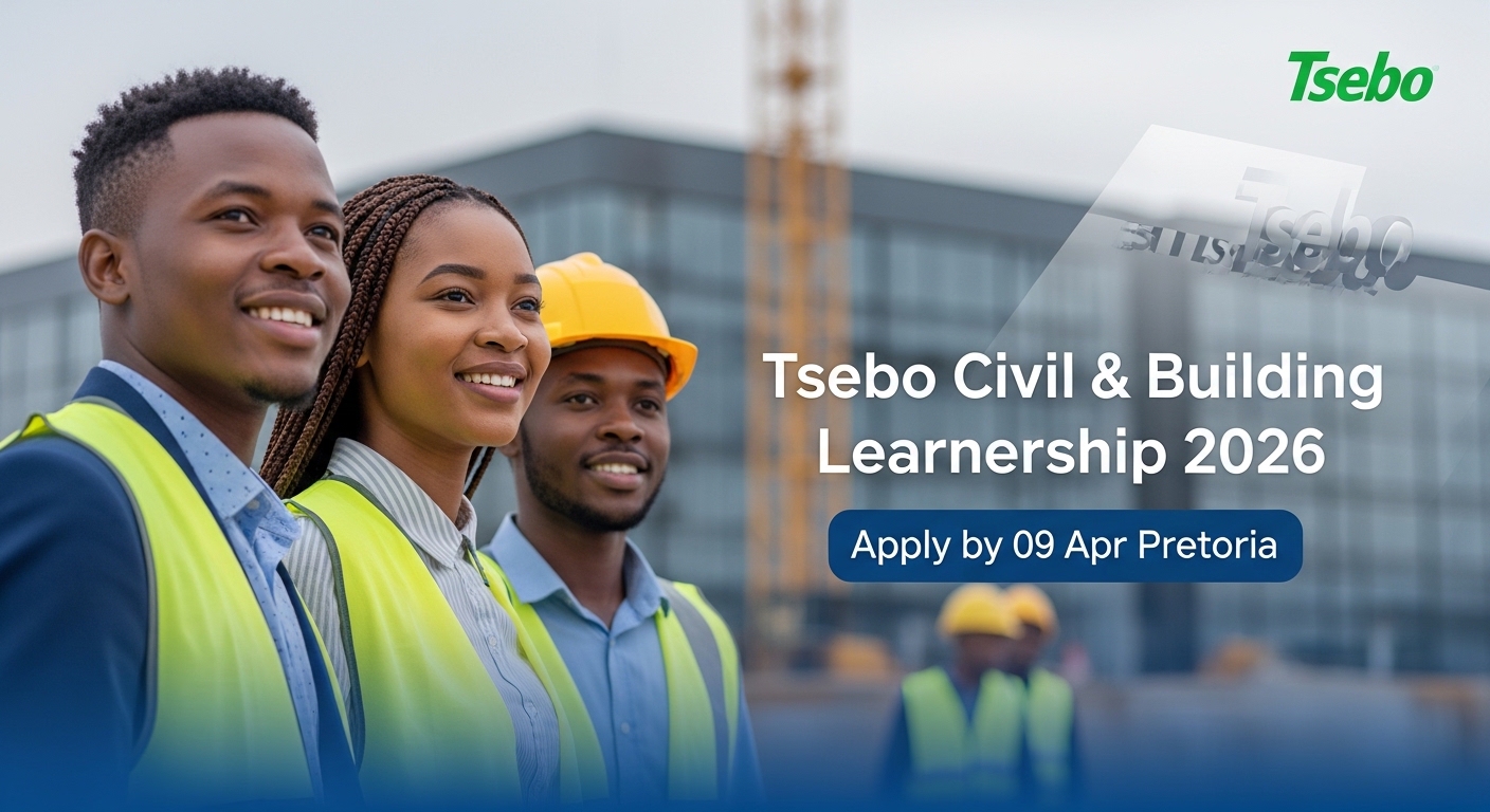 Tsebo Civil & Building Learnership 2026 Apply by 09 Apr Pretoria