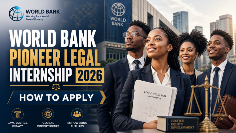 World Bank Pioneer Legal Internship 2026: How to Apply